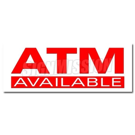 ATM DECAL Sticker Automatic Teller Machine Withdraw Fast Cash Withdrawal